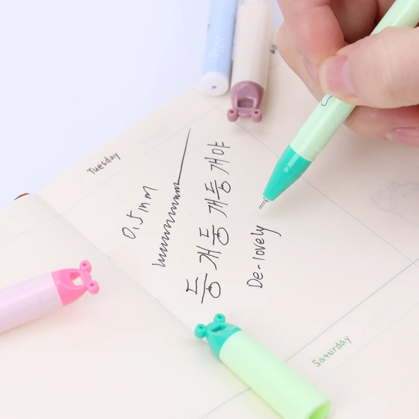 3 шт. Корейская пластиковая гелевая ручка 0,5 мм Kawaii для детей, Подарочная гелевая ручка для школы, офиса, школьные принадлежности, канцелярские принадлежности