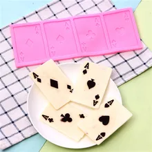 Полые игральные карты силиконовые формы украшения боковой части торта инструмент помадка торт 3D форма пищевой силиконовый коврик изделия для выпечки