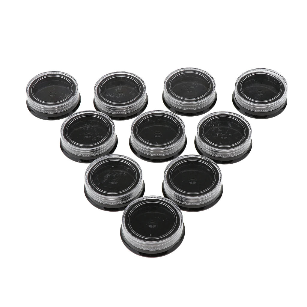10 Pieces Plastic Nail Art Tips Powder Beads Storage Containers,Small Round Jewelry Glitters Storage Box Organizers