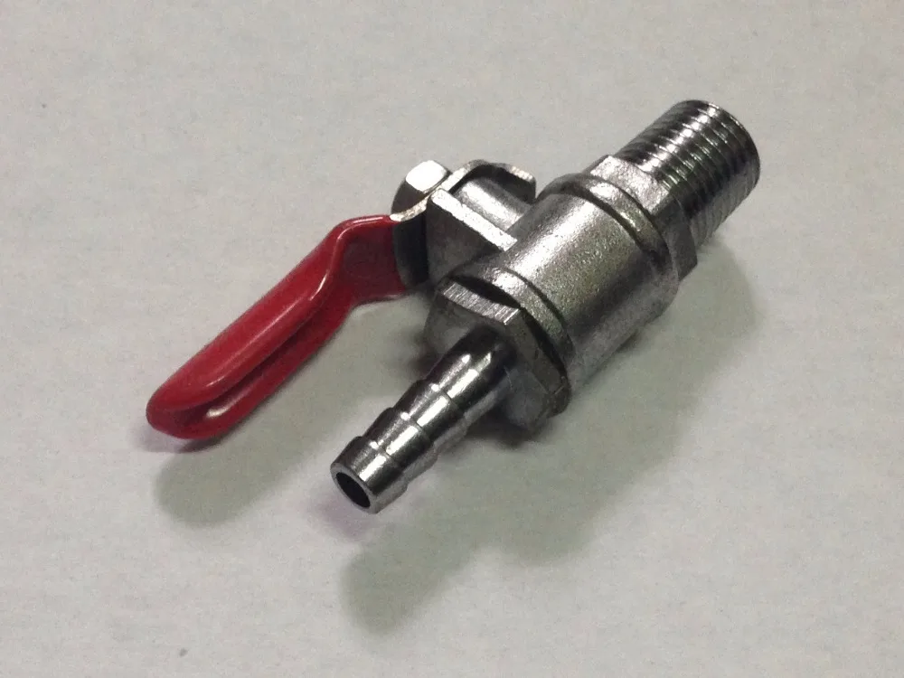 

Shutoff Valve w/ Check - 5/16" Barb, Homebrew CO2 Regulator part, Brewer Valve