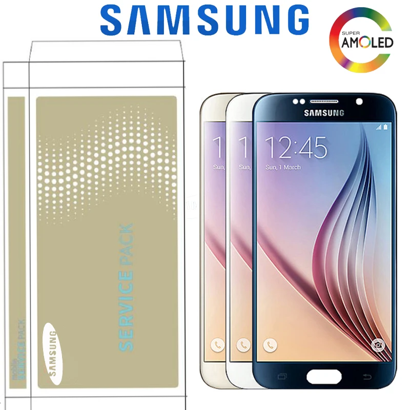 5,1 ''Дисплей для Samsung Galaxy S6 G920 G920i G920F G920W8 ЖК-дисплей Super AMOLED Замена с Сенсорный экран планшета