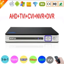 1080P 2MP Surveillance Camera Hi3521A Silver White 16 Channel 16CH 5 in 1 WIFI Hybrid CVI TVI IP NVR AHD CCTV DVR Free shipping