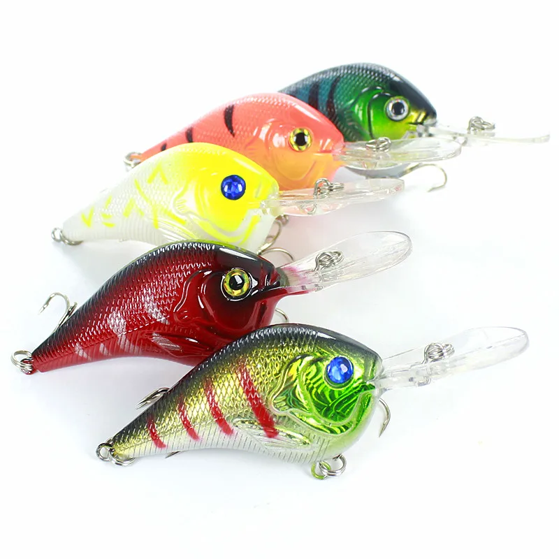  KKWEZVA 5pcs Fishing Lure Deep Swimming Crankbait 9.5cm11.4g Hard Bait 5 Colors Available Tight Wob