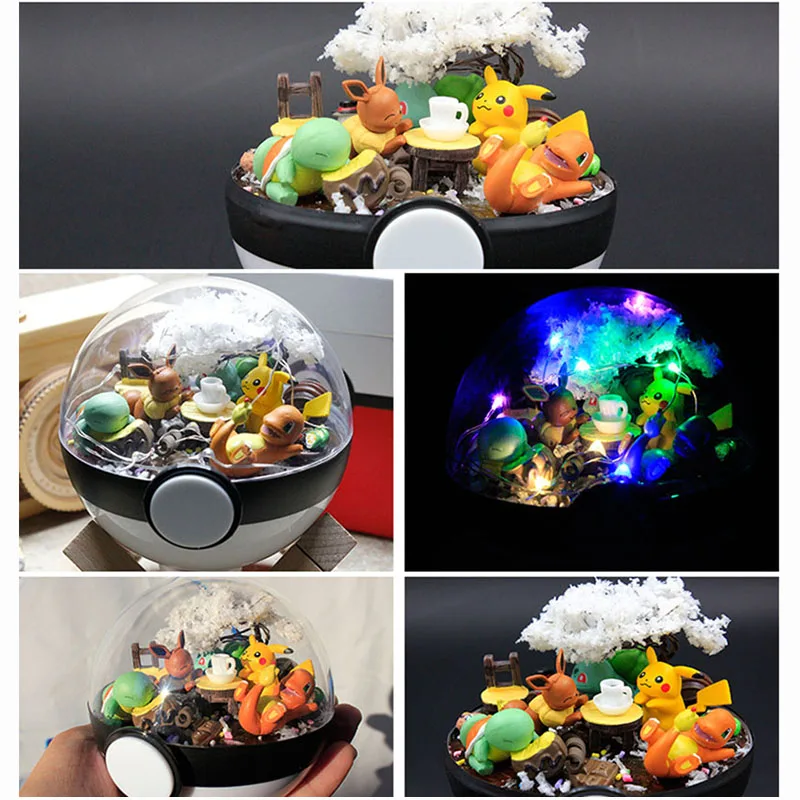 Японское аниме Pokeball Монстр Пикачу Бульбазавр Ash's Squirtle Charmander DIY led набор