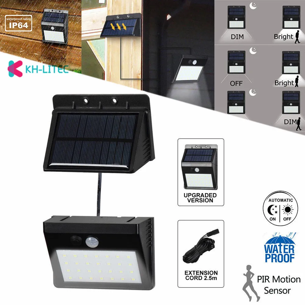 KHLITEC-2-in-1-Solar-Power-PIR-Motion-Sensor-28-LED-Solar-Light-Wall-Light-InOutdoor-Garden-Security-Lamp