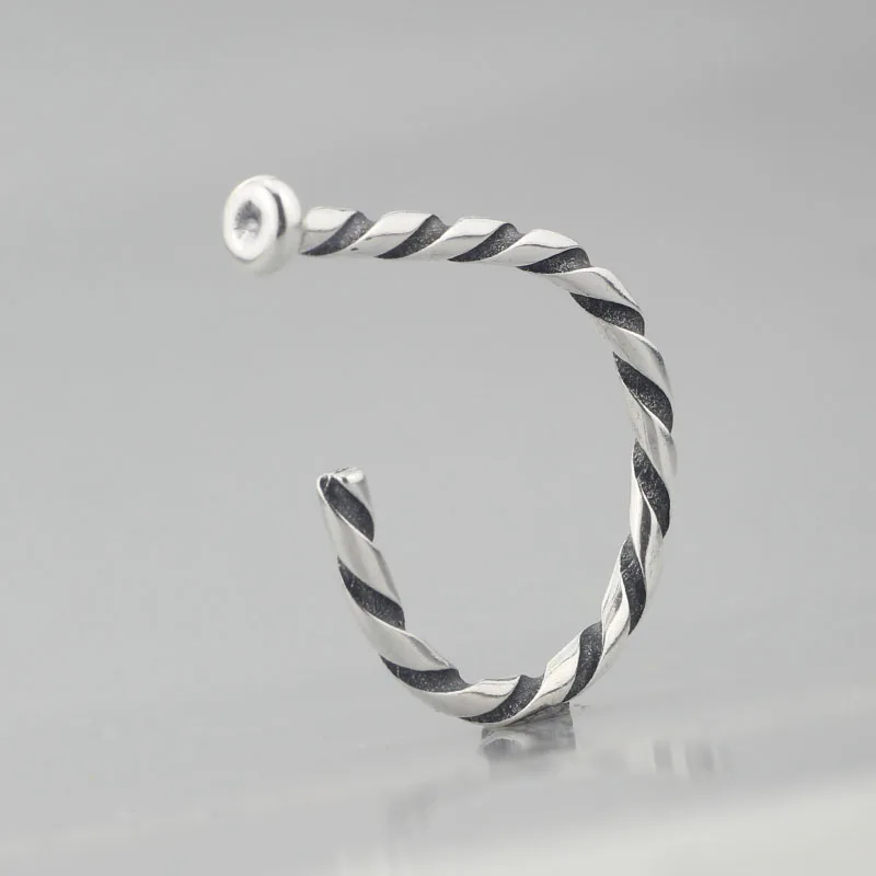 Подлинное 925 пробы Серебряное скрученное кольцо, совместимое с европейскими ювелирными изделиями