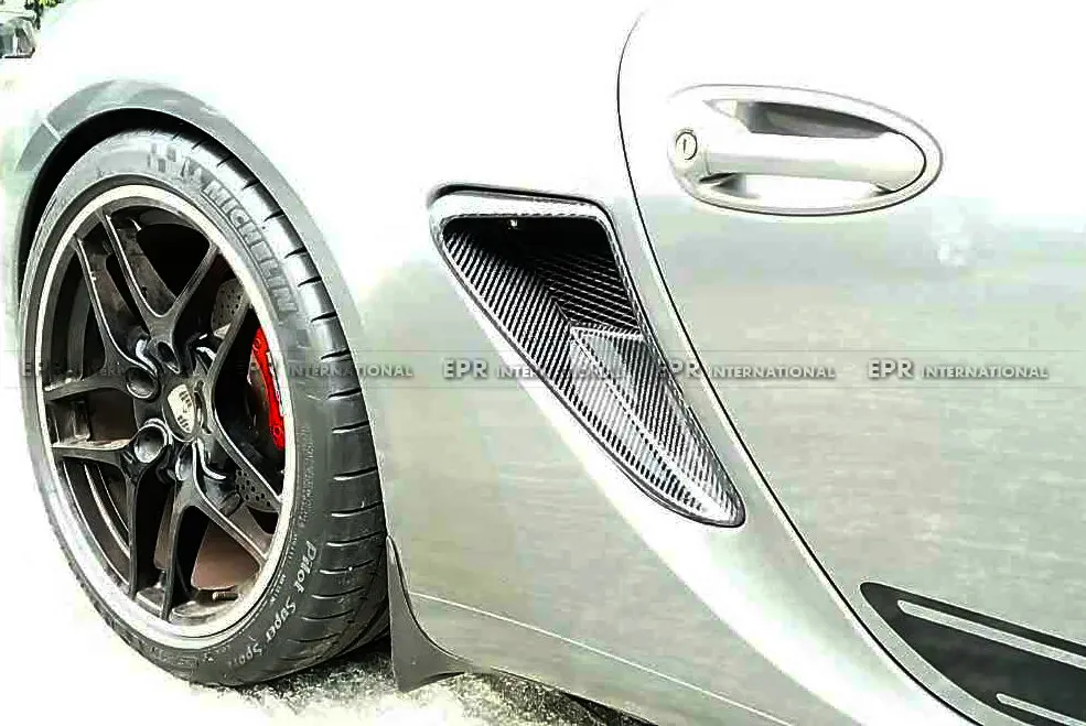 Для Porsche 2006-2012 Cayman 987 Boxster S EP стиль углеродное волокно Боковые вентиляционные волокна воздуховод аксессуары гоночная отделка автомобиля Стайлинг