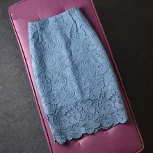 Водорастворимые полые кружевные женские юбки, однотонные тонкие юбки с высокой талией и цветочной вышивкой, офисные женские элегантные белые юбки наивысшего качества