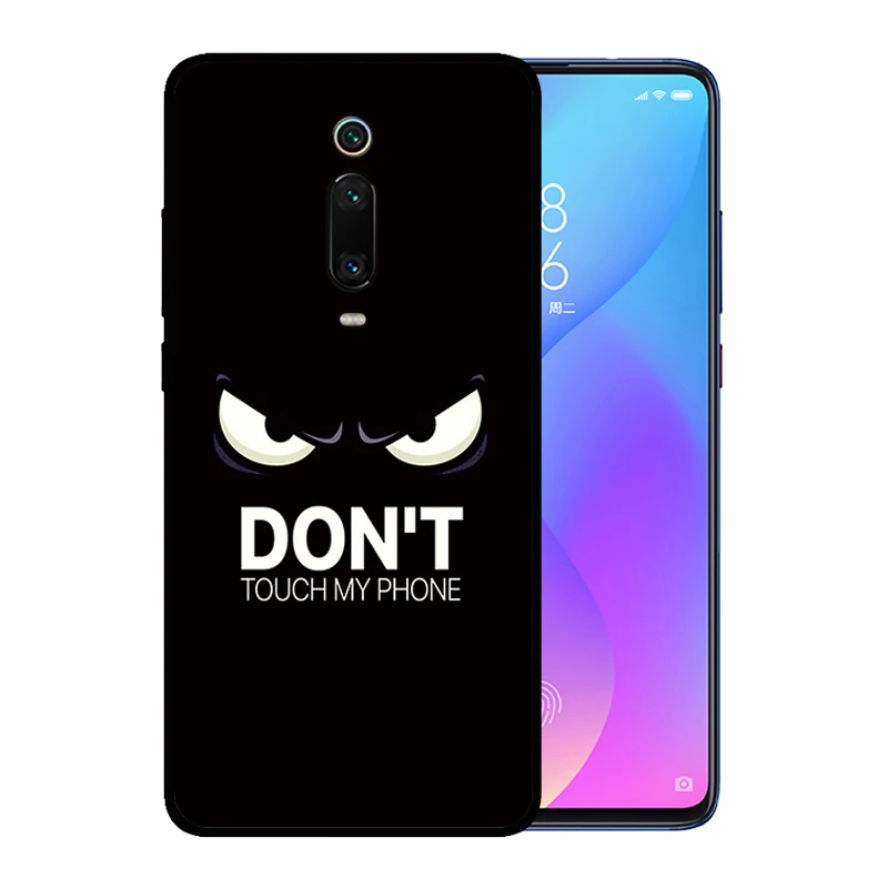 Soft Silicone Black Case for Xiaomi Redmi Note 8 Pro 7 6 K20 7A Durable Don't Touch My Phone Cover | Мобильные телефоны и