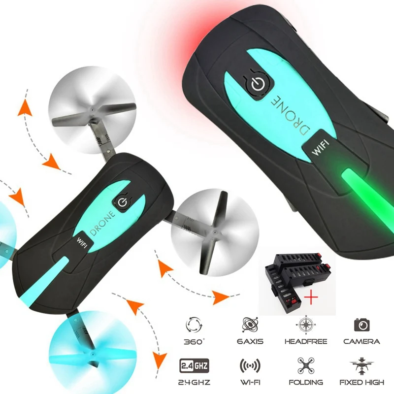 Мини Складная селфи Дрон Elfie Карманный с Камера Wi Fi Вертолет дистанционного