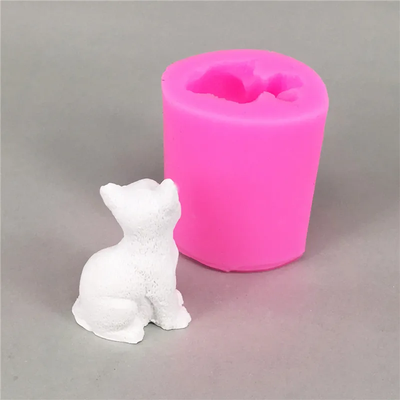 New 1 PC 3D Lovely Cat Silicone Handmade Soap Mold Candle Mold Soap