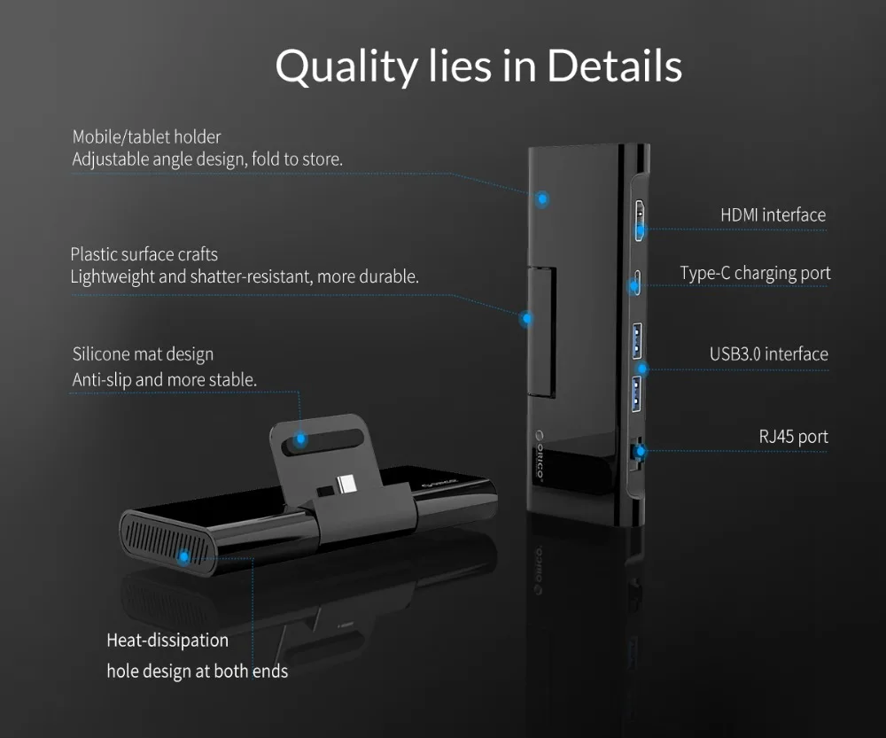 Тип C док-станции с телефона Стенд Зарядное устройство USB C к HDMI RJ45 USB3.0 концентратор для MacBook samsung HUAWEI Тип C USB HUB