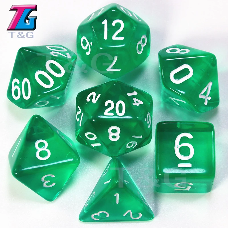 7 шт./компл. TRPG кости для Подземелья и Драконы D4-D20 многосторонний игральные кости 10 цветов для рабочего стола, полиэдральный набор акриловых Пластик детский набор игрушек