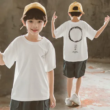 

Boys T-shirt Children Tee Kids Tshirt Toddler Top 2019 Summer Solid 3 4 5 6 7 8 9 10 11 12 13 14 Years