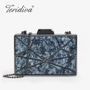 

Women Acrylic Decoration Clutches Evening Chain Crossbody Bags Party HandBag Fashion Womens Bags Wallet Clutch Evening Bag