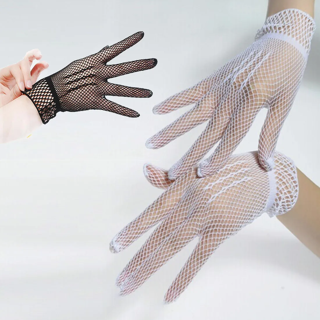 

2017 Fashion Top Sell Fishnet Mesh Gloves Fashion Women Gloves Summer Protection Lace Elegant Lady Style Gloves foe woman