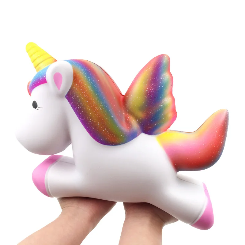 Кавайный мягкий большой размеры гигантский Squishi пиццы мороженое печенье вафельный торт животного еда снятие стресса мяч игрушка в подарок - Цвет: flying unicorn