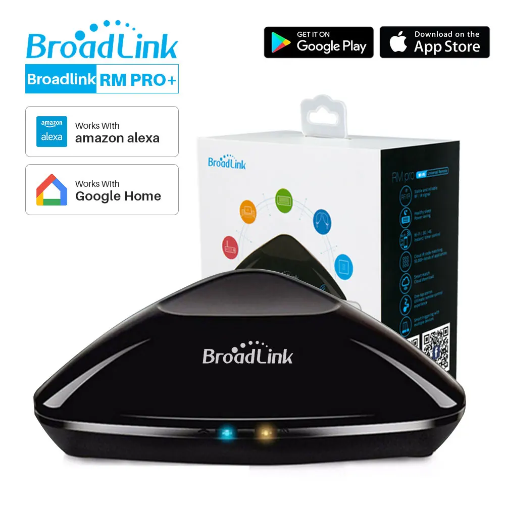 

Broadlink RM Pro+ WiFi IR RF 4G Universal Intelligent Remote Controller Broadlink RM Mini3 Work With Google Assistant Alexa Echo