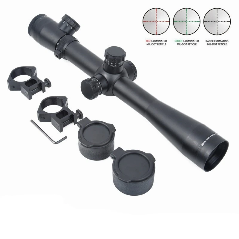 Aim 3.5-10x40E-SF Red Green Reticle Dot Telescopic Optical Sight Sniper Hunting Shooting Illuminated Rifle Scope AO5305