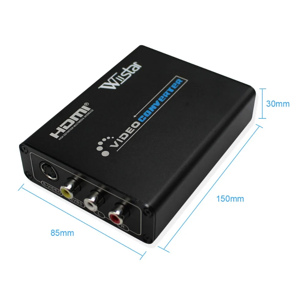  Wiistar HDMI to AV 3RCA Video Audio Converter HDMI to CVBS Composite S-video Adapter Support PAL/NT