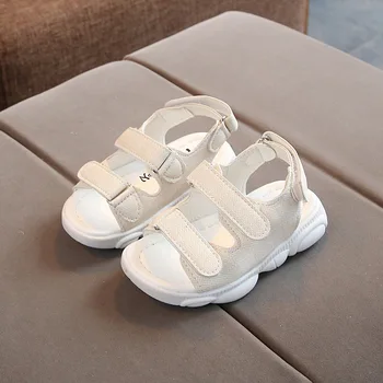 

Sandals Girls White Children Summer Shoes Kids Sandals For Girls PU Leather Solid color Boys Beach Shoes Girls Sandals