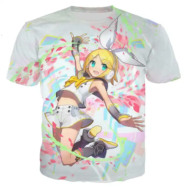 Vocaloid Hatsune Miku  t shirts men/women Kawaii Girl Sino 3D printing t-shirts Short sleeve Harajuku style tshirt