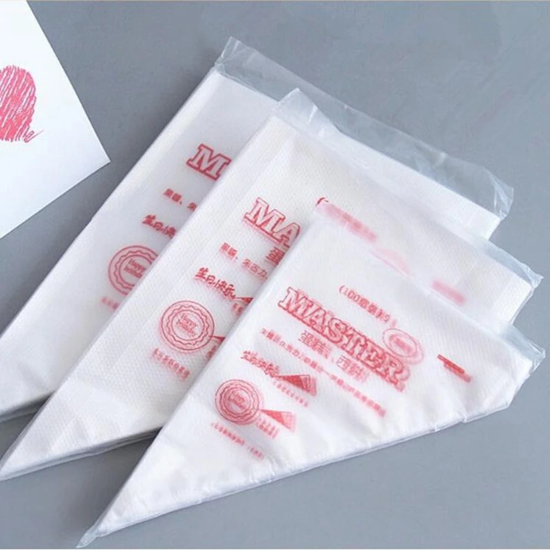 

100PCS Small Size Pastry Bag Disposable Piping Bag Cake Icing Fondant Cake Cream Decoration Bakery Baking Tools