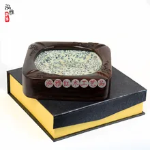 Красное дерево инкрустированное черное дерево деревянная фарфоровая пепельница креативная модная пепельница бизнес подарки украшения дома