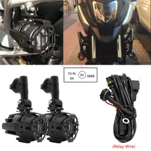 Best Vendita Pair Universale Del Motociclo LED Ausiliario Luce di Nebbia Assemblie di Guida Lampada 40 W Del Faro Per BMW Moto R1200G