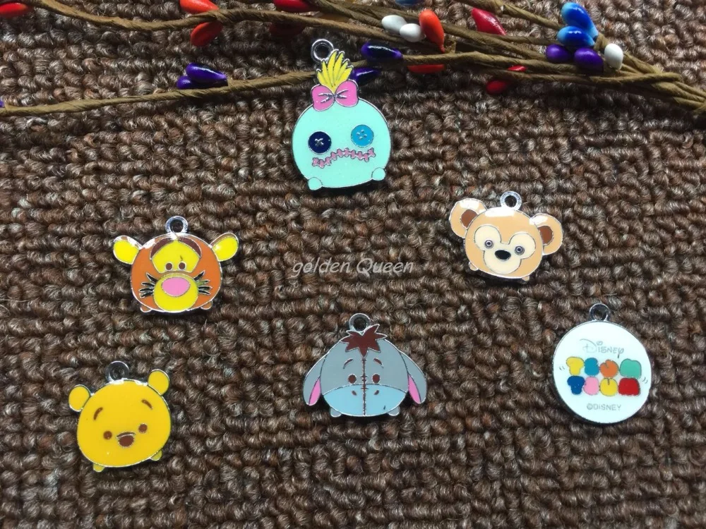 mix Anime Cartoon tsum Enamel Metal Charm Pendants DIY Jewelry Making