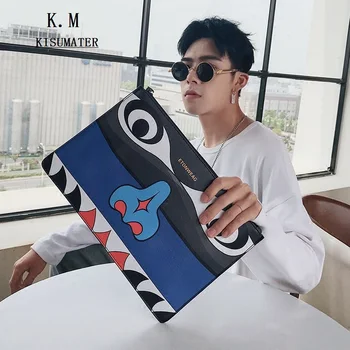 

3D Printing Bags Eye Designer Luxury Brand High Quality Leather Envelope Clutch Cartoons Handbags Men's Shoulder Bag