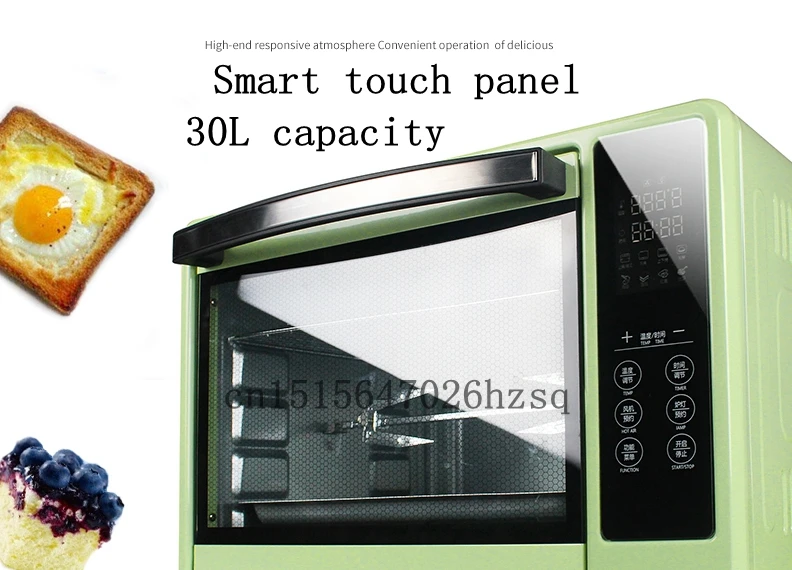 CUKYI интеллектуальное управление цифровые духовые шкафы электрическая домашняя печь для выпечки многофункциональная 30л емкость, зеленый