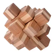 Классический IQ бамбука централизации Burr Головоломки Логические игры для взрослых Размеры 7.5 см