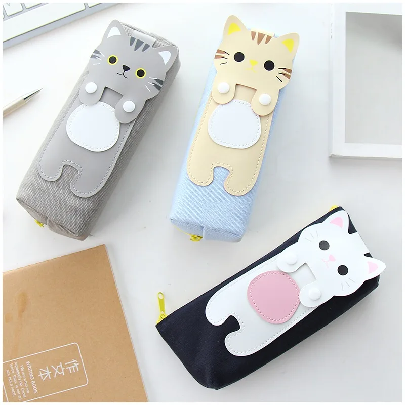 Stationery pencilcase pencil box bag pouch papelaria material escolar school supplies girls canvas kawaii cute pencil case cat Stationery pencilcase pencil box bag pouch papelaria material escolar school supplies girls canvas kawaii cute pencil case cat