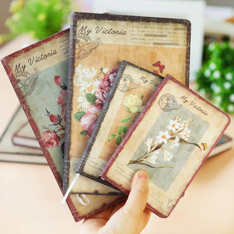 

Retro European Floral Pattern Hardcover Notebook Periodical Sketchbook Cloth Cover Book 2017 Diary School Supplies 2 Sizes