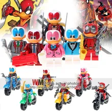 Строительные блоки 10 лотов JLB 3D58901-58906 утка супер герой с мотоциклетным комплектом детские подарки игрушки дропшиппинг