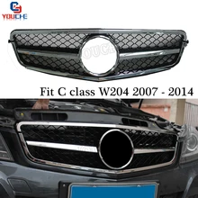 Решетка переднего бампера W204 для Mercedes C Class W204 2007- C180 C220 C250 C300 C350 передняя решетка с эмблемой