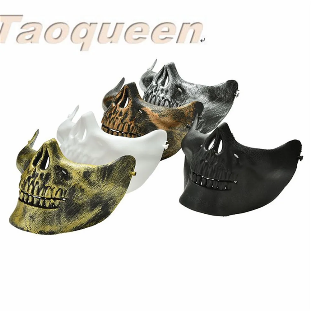 Taoqueen 1 шт. страшный череп скелет маска на Хеллоуин маски на пол-лица для вечерние Фотофон с изображением мультяшной шляпы