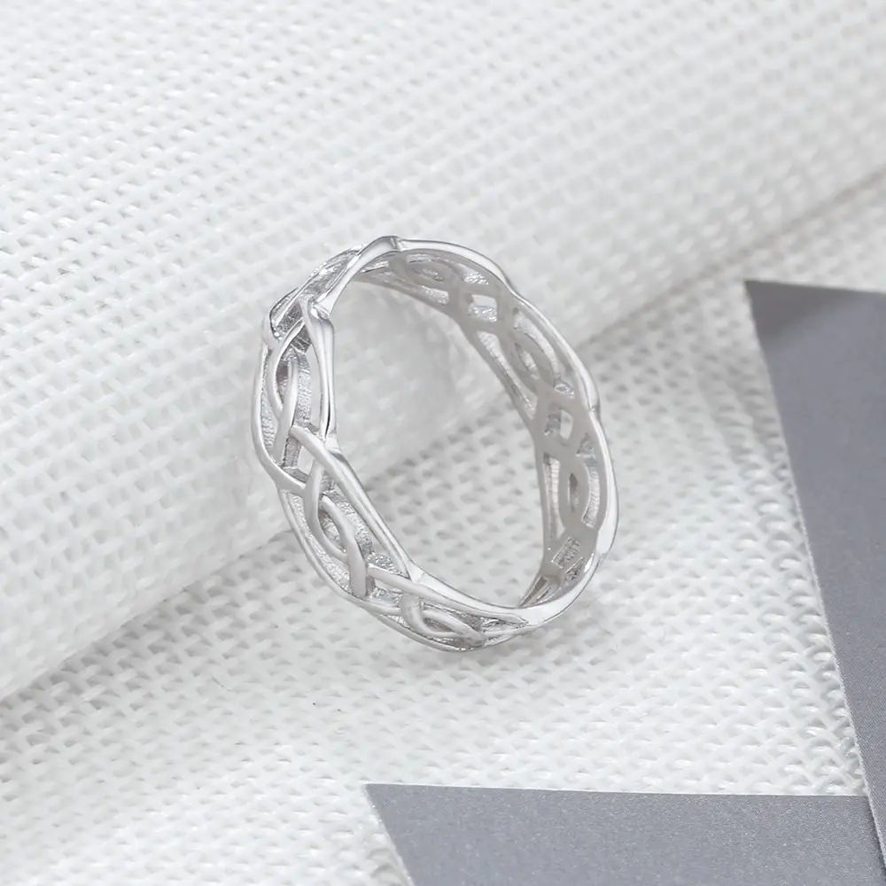 100% 925 Sterling Silver Rings For Women Weaving Vintage Rings Romantic Gift to Lovers(JewelOra RI102824)