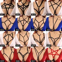 Пентаграмма ремень крепления к туловищу нагрудный ремень для женщин плюс размер Cupless Топ Панк Harajuku бюстгальтер эластичное белье сексуальные аксессуары вечерние танцы рейв