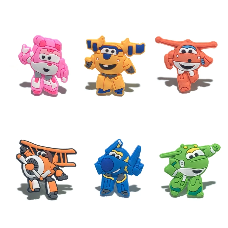 

10pcs/lot Super Wings Free ship Shoe Charms PVC Shoes Accessories Decoration Ornaments Small Gifts for Party Shoe Buckles