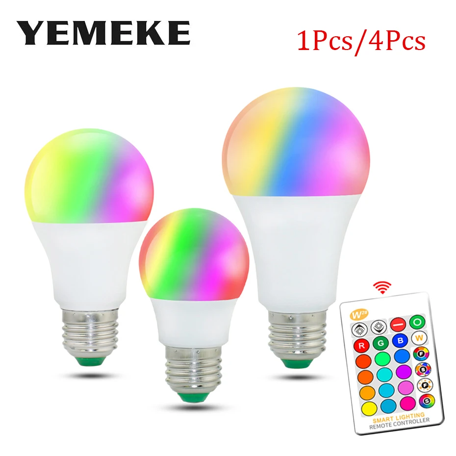 

Rgb Led Bulb E27 5W 10W 15W Led Night With 24 Keys Remote Control Dimmable Colorful Rgb Led Bulb Stage Light Party Lamp Disco