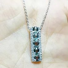 Сапфировое Ожерелье Подвеска натуральный сапфир 0.35ct* 5 шт драгоценный камень серебро 925 пробы для мужчин или женщин# CY18102901