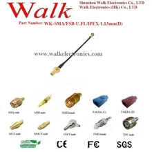 SMA female U. FL 1,13 мм(D) кабель, SMA IPEX 1,13 мм(D) кабель, u. fl 1,13 мм(D) косичка кабель