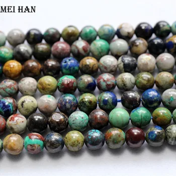 

Meihan Meihan Free shipping (1 strands/set/) natural A Chrysocolla 7-7.5mm smooth round loose beads stone for jewelry making