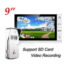 9 дюймов ЖК проводной видеодомофон домофон Домашний набор безопасности ночное видение 700TVL камера Поддержка SD карты запись до 32 Гб