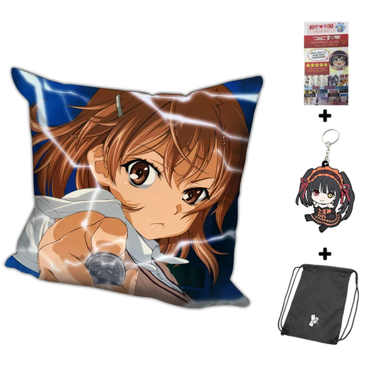 Hobby Express 40 x 40cm Misaka Mikoto - To Aru Kagaku no Railgun Anime Dakimakura Square Pillow Cover H0254 | Дом и сад