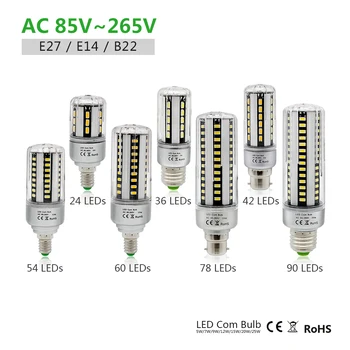 

No Flicker 5736 E27 E14 B22 LED lamp Corn Bulb AC 85-265V Honest Wattage 5W 7W 9W 12W 15W 20W 25W Aluminum Radiator Spot light