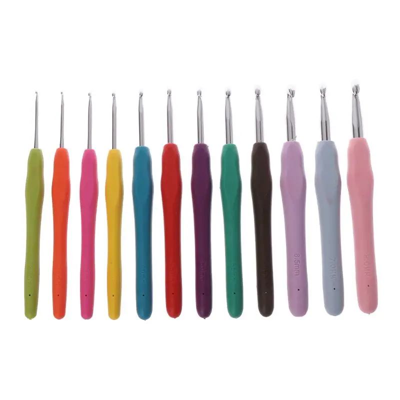 19pcs Knitting Needles Crochet Hooks Tool Set /& Ergonomic Grip 6.5mm\7.0mm\8.0mm