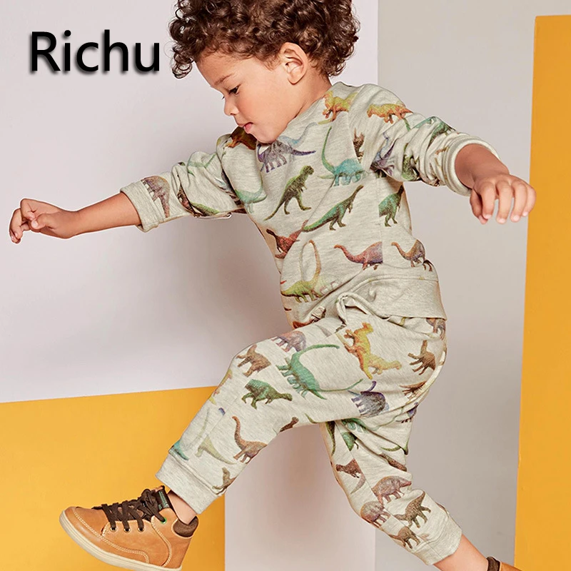 

Richu winter children clothing sets toddler long sleeve sweatshshirts+pants clothes boys and girls suits set christmans clothes